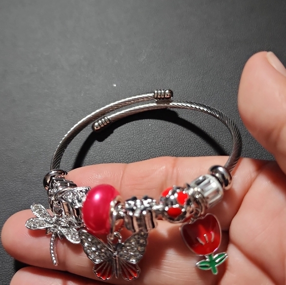 STAINLESS STEEL TWIST CHARM BRACELET - Picture 5 of 7